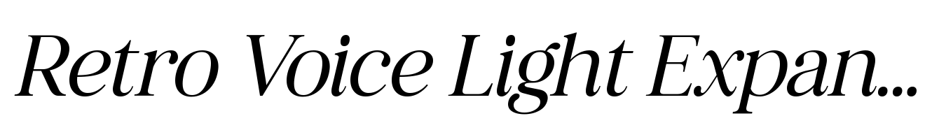 Retro Voice Light Expanded One Italic